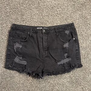 Mossimo Supply Co. Black Ripped Jean Shorts